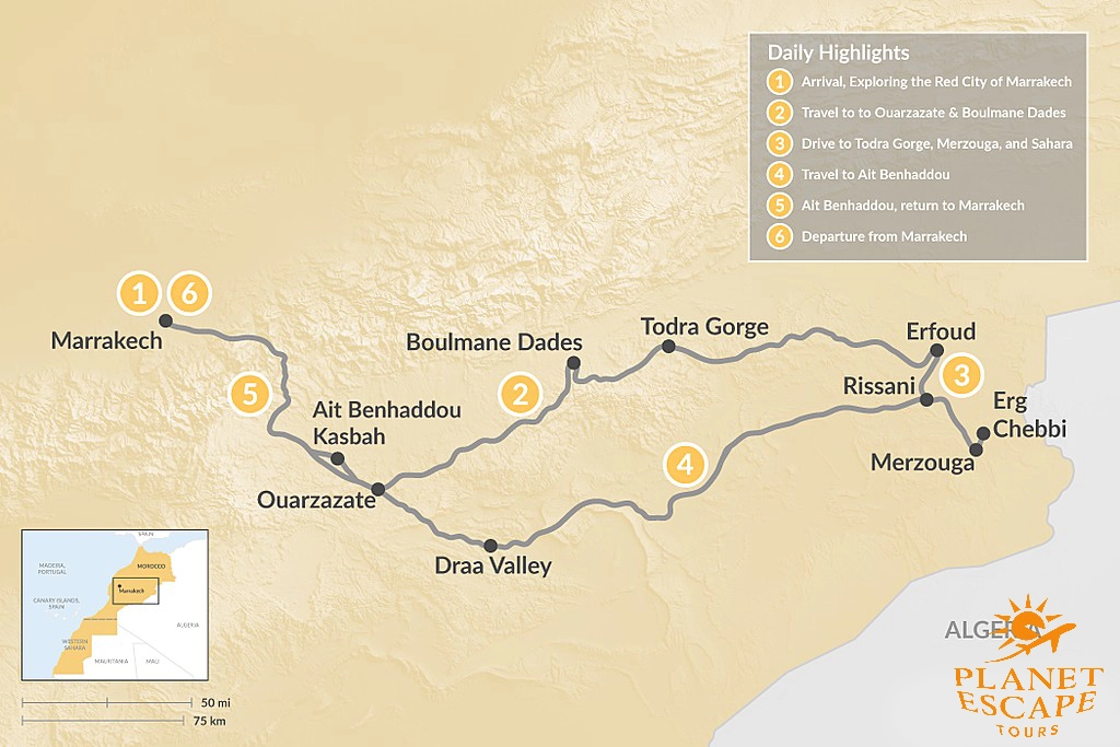 Marrakech & Grand Tour of the Sahara Desert - 6 Days
